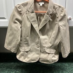 Loft Khaki 3/4 sleeve blazer